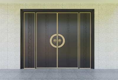 新中式双开门3D模型下载